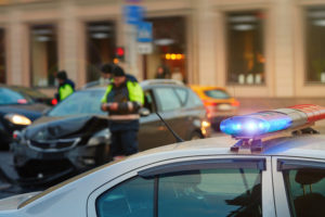 a police officer in a car accident