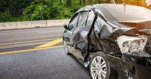 car crash accident on road