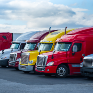 colorful large trailer trucks