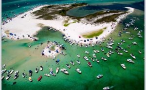 Robinson Island. Popular hangout for boats in Orange Beach, Alabama. 