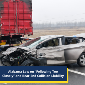 Alabama Law on “Following Too Closely” and Rear-End Collision Liability
